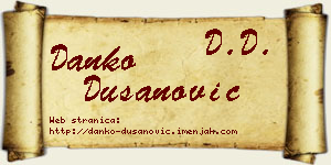 Danko Dušanović vizit kartica